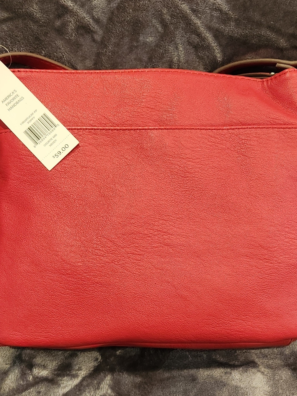 Rosetti Red Leather Crossbody with Front Zip and Tassel - Picture 6 of 7